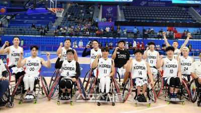 [포토] 결승 진출한 휠체어농구 대표팀, 일본과 결승서 맞대결