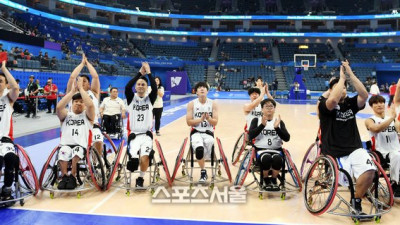 [포토] 휠체어농구, 중국 꺾고 결승 진출... 일본과 금 대결